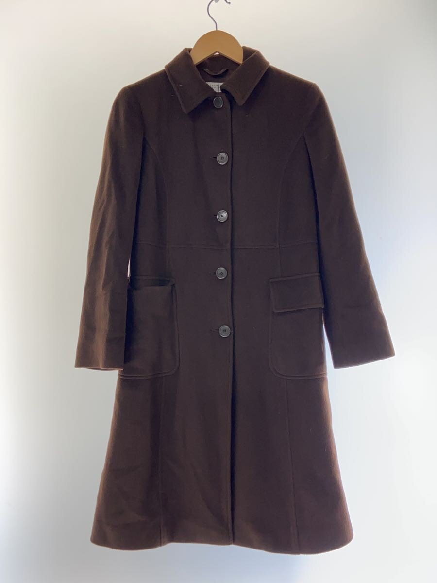 【中古】BARNEYS NEWYORK◆厚地の外套/36/カシミヤ/BRW/無地【レディース御召しもの】