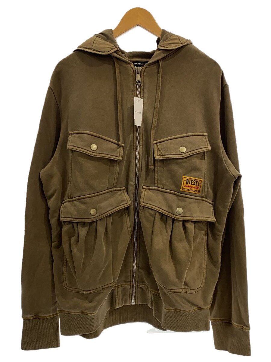 【中古】DIESEL◆ジップパーカー/XL/綿織物/KHK//【メンズウェア】