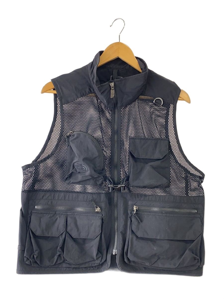 【中古】THE NORTH FACE◆UTILITY MESH VEST_ユーティリティメッシュベスト/M/ナイロン/BLK/無地【メンズウェア】
