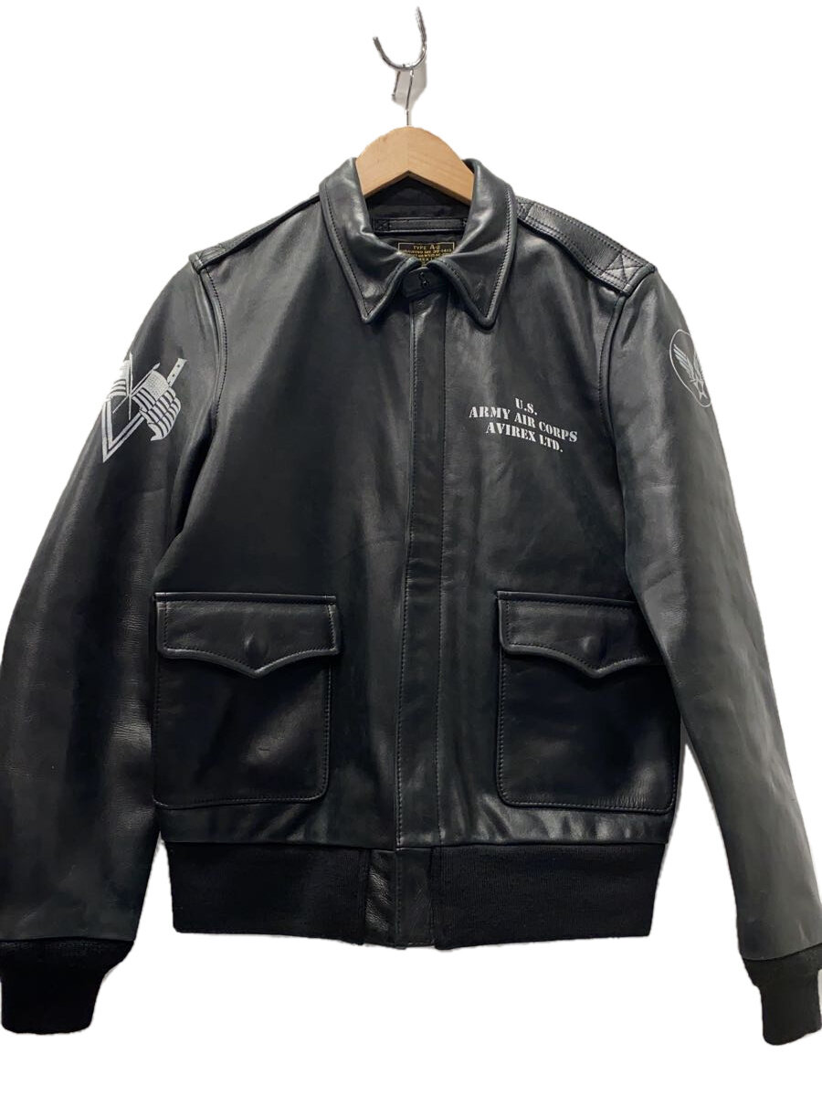 【中古】AVIREX◆なめし革上衣・上衣/38/牛皮/BLK/6161084//【メンズウェア】