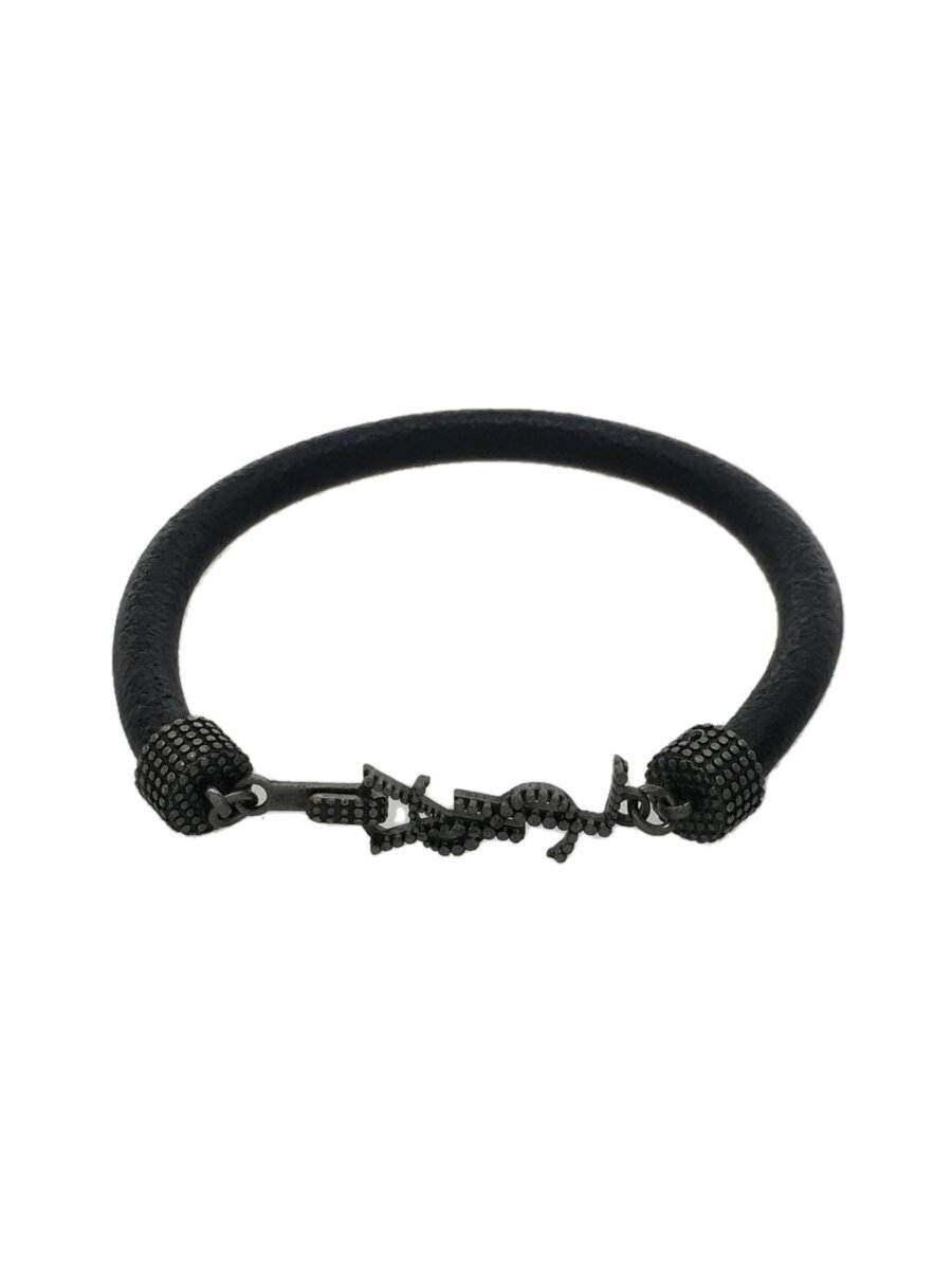 【中古】SAINT LAURENT◆スタッズブレスレット/カサンドラロゴ/ギーザYSL/BLK/メンズ/7087900UZ0D//【服飾雑貨他】