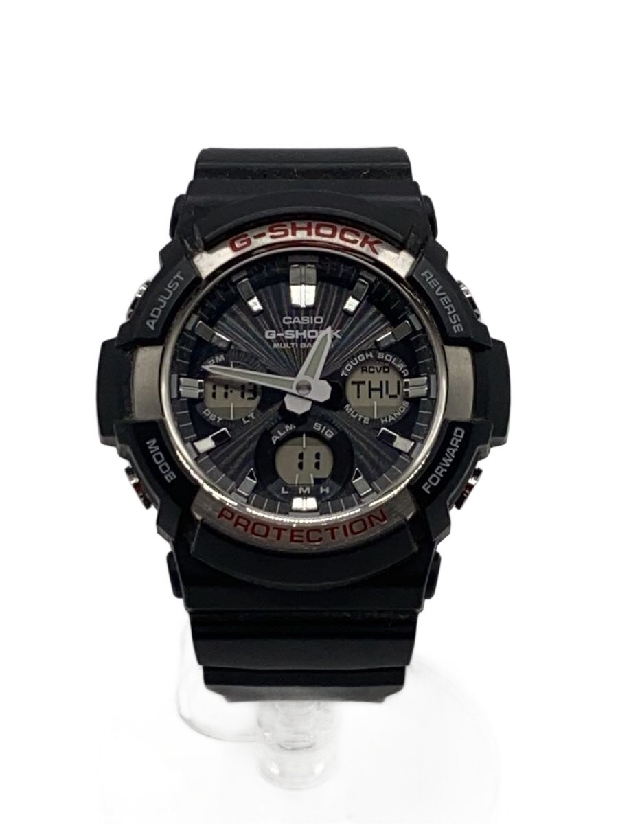 【中古】CASIO◆ソーラーウオッチ・G-SHOCK/デジアナ/天然ゴム/BLK/BLK【服飾雑貨他】