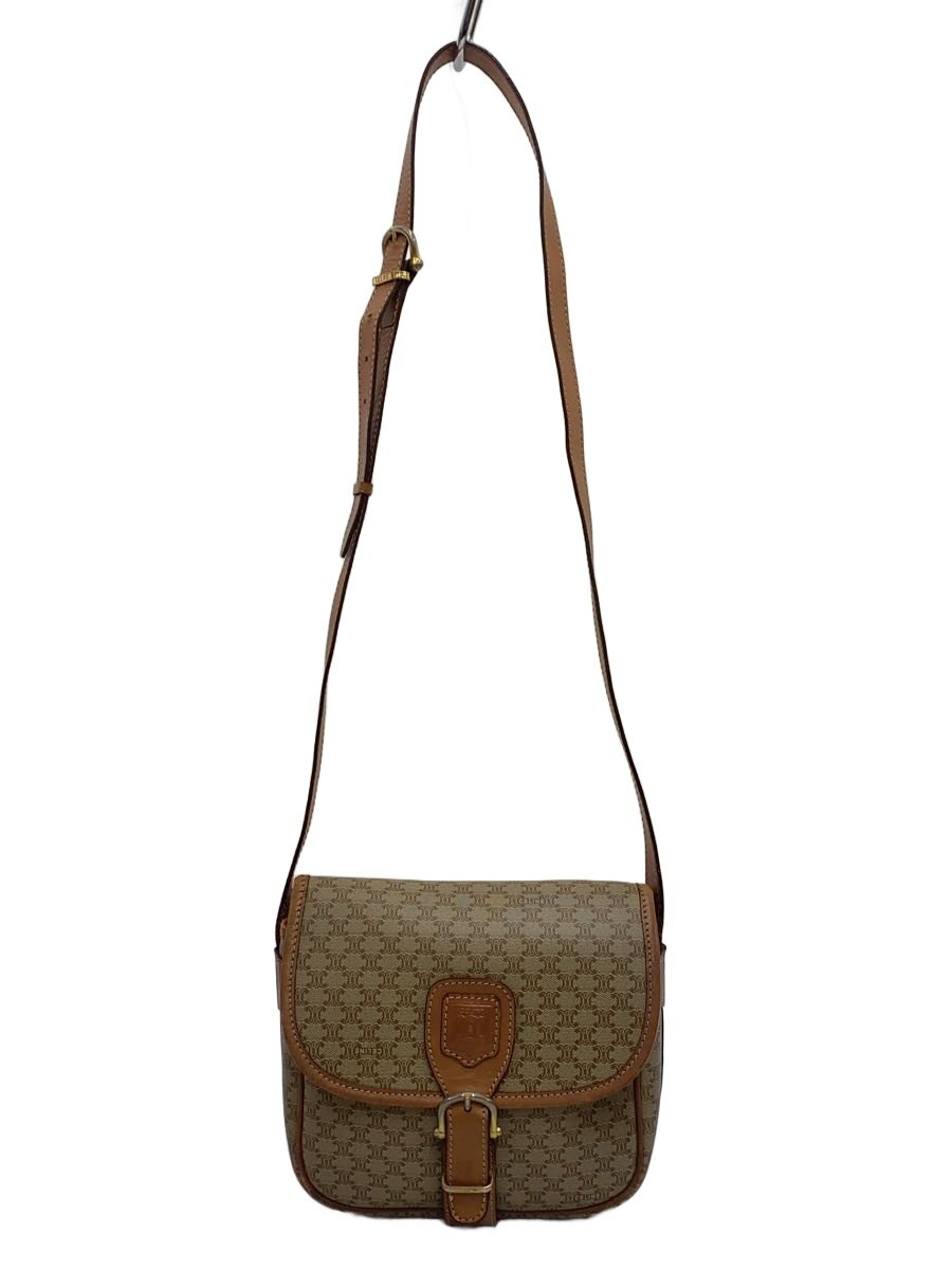 【中古】CELINE◆ショルダーバッグ/PVC/BRW/総柄【御徒面子】