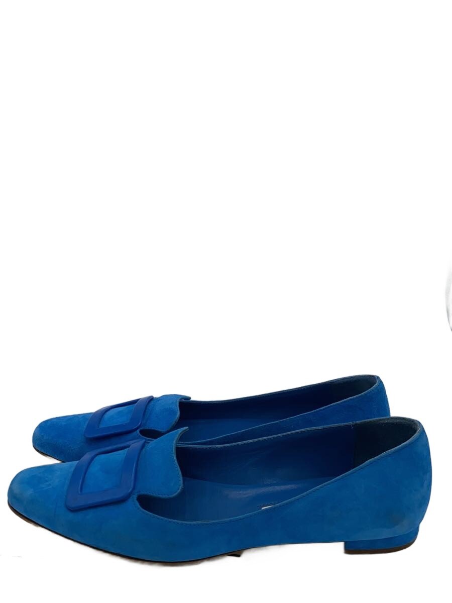【中古】MANOLO BLAHNIK◆フラットパンプス/37/BLU/スウェード//【シューズ】|2nd STREET 店
