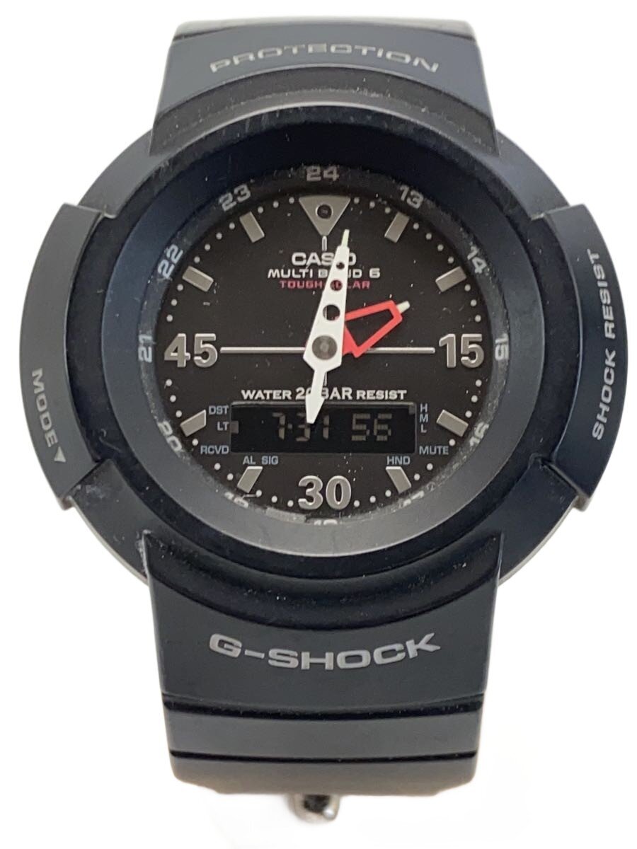 【中古】CASIO◆ソーラーウオッチ_G-SHOCK/デジアナ/天然ゴム/BLK/BLK【服飾雑貨他】