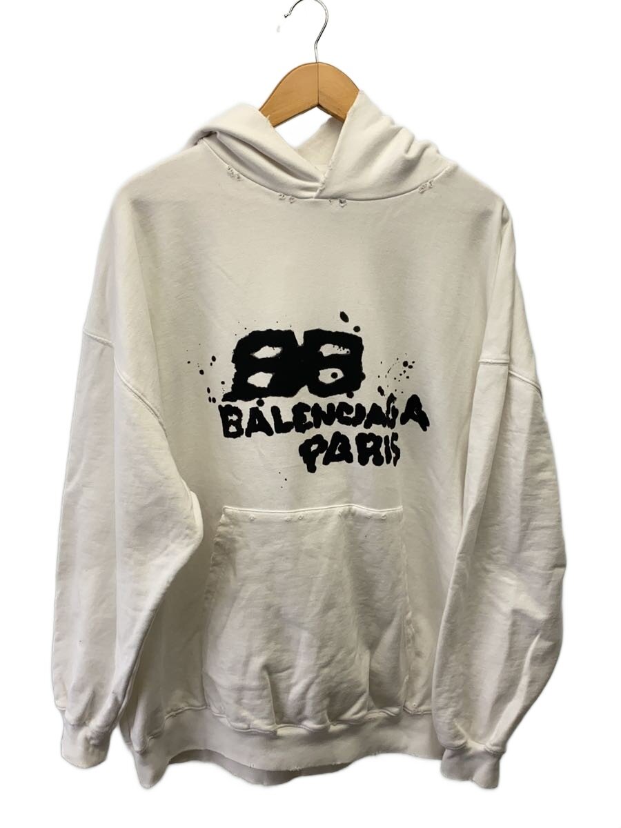 【中古】BALENCIAGA◆バレンシアガ/HAND DRAWN HOODIE/パーカー/XXS/コットン/ホワイト【メンズウェア】｜2ｎｄ STREET 店 36,179円