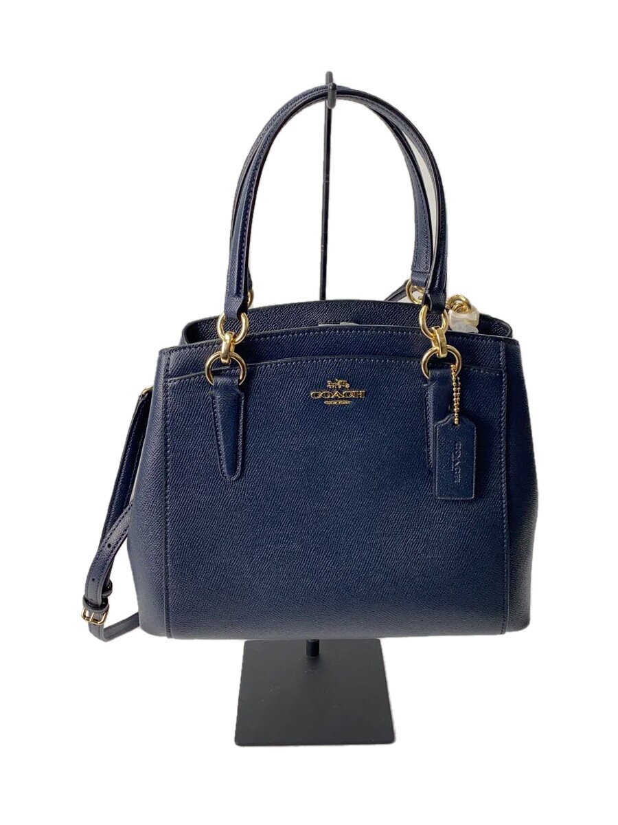 【中古】COACH◆ハンドバック/なめし革/NVY/F67091//【御徒面子】