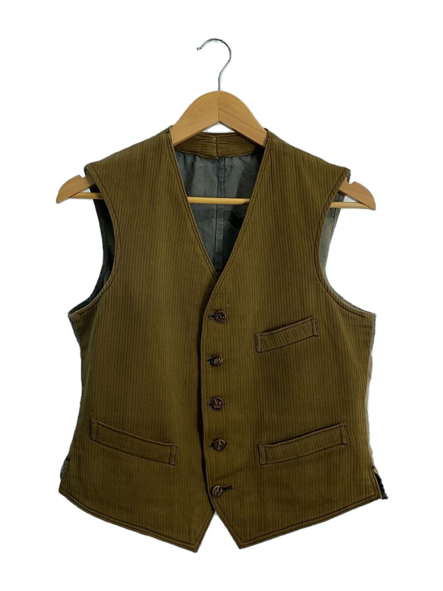 【中古】コットンピケハンティングベスト/毛の荒物名取り草/フレンチヴィンテージ/ジレベスト/CML【メンズウェア】