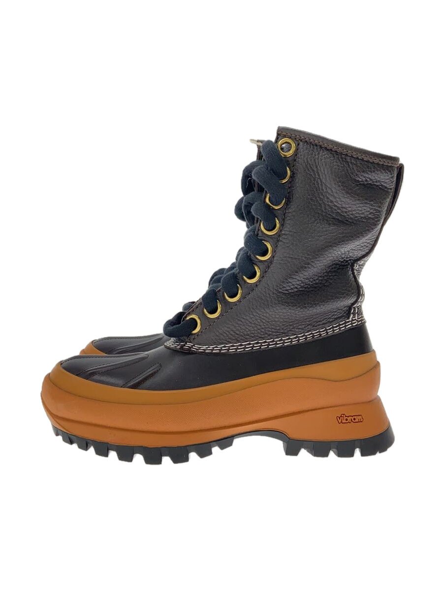 【中古】JIL SANDER◆レースアップブーツ/36/赤銅色/なめし革/JP37003A【シューズ】
