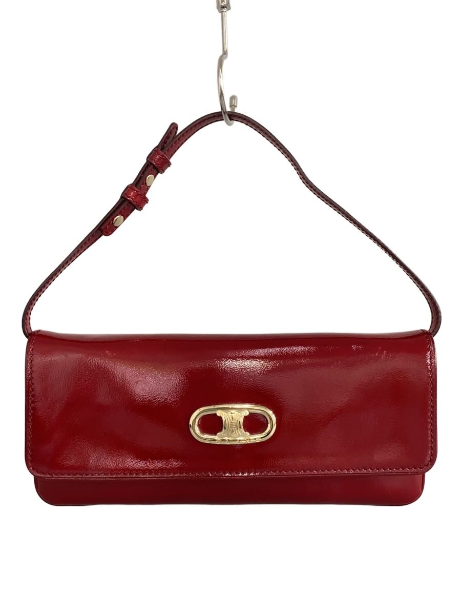 【中古】CELINE◆triomphe/ショルダーバッグ/エナメル/RED/SC-GB-0097【御徒面子】