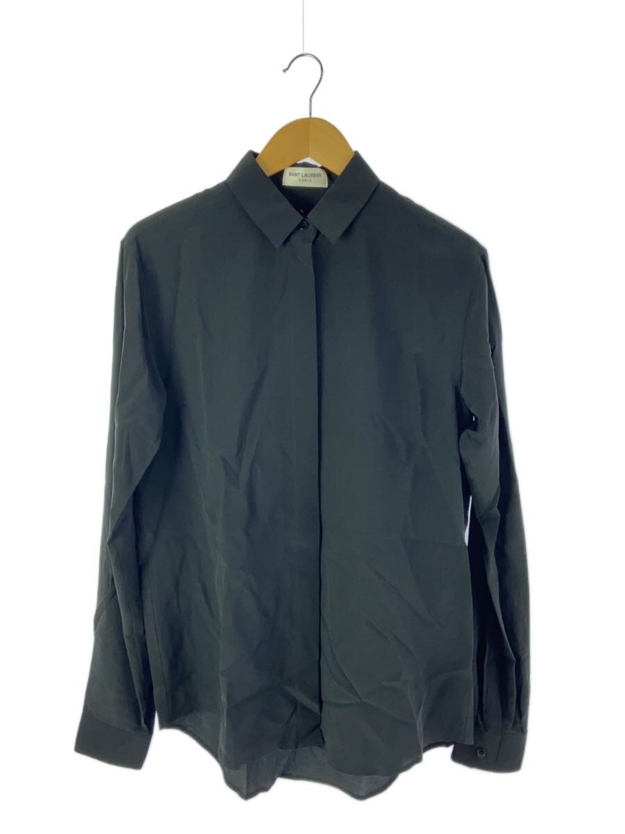 【中古】SAINT LAURENT◆比翼仕立てもの/長袖プルオーバー/38/地絹/BLK/SS13 535980//【レディース御召しもの】