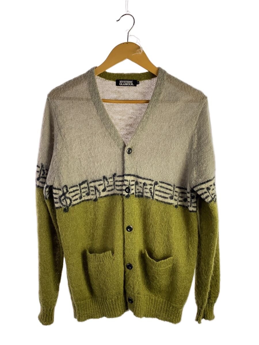 【中古】HYSTERIC GLAMOUR◆ジレー(朦々たる)/L/アクリル樹脂/GRN/総柄/224ND06【メンズウェア】