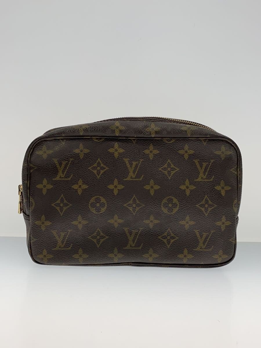【中古】LOUIS VUITTON◆トゥルース・トワレット23_モノグラム・帆布/PVC/赤銅色/総柄【御徒面子】