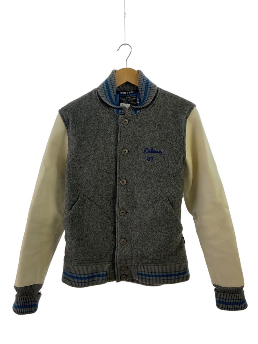 【中古】DELUXE(Deluxe Clothing)◆スタジャン/M/ウール/GRY【メンズウェア】｜2ｎｄ STREET 店