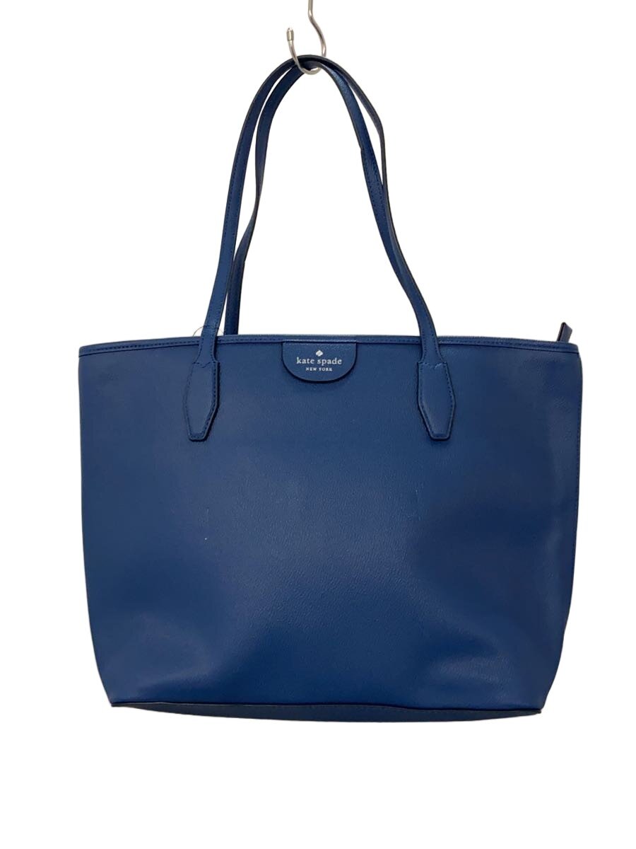 【中古】kate spade new york◆トートバッグ/--/BLU/無地【御徒面子】
