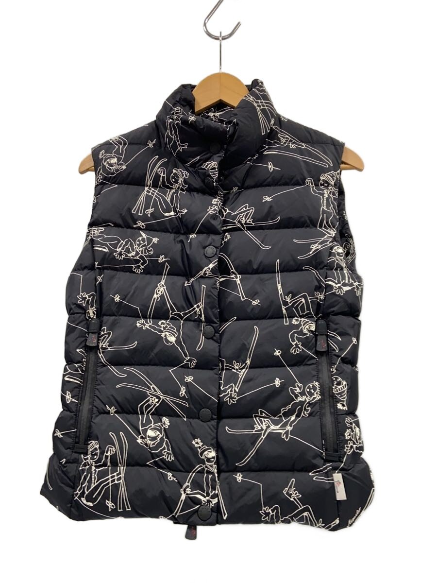 【中古】MONCLER◆SOULAN GILET/落ち込むより良い/2/ナイロン/BLK/総柄/B20984830300【レディース御召しもの】