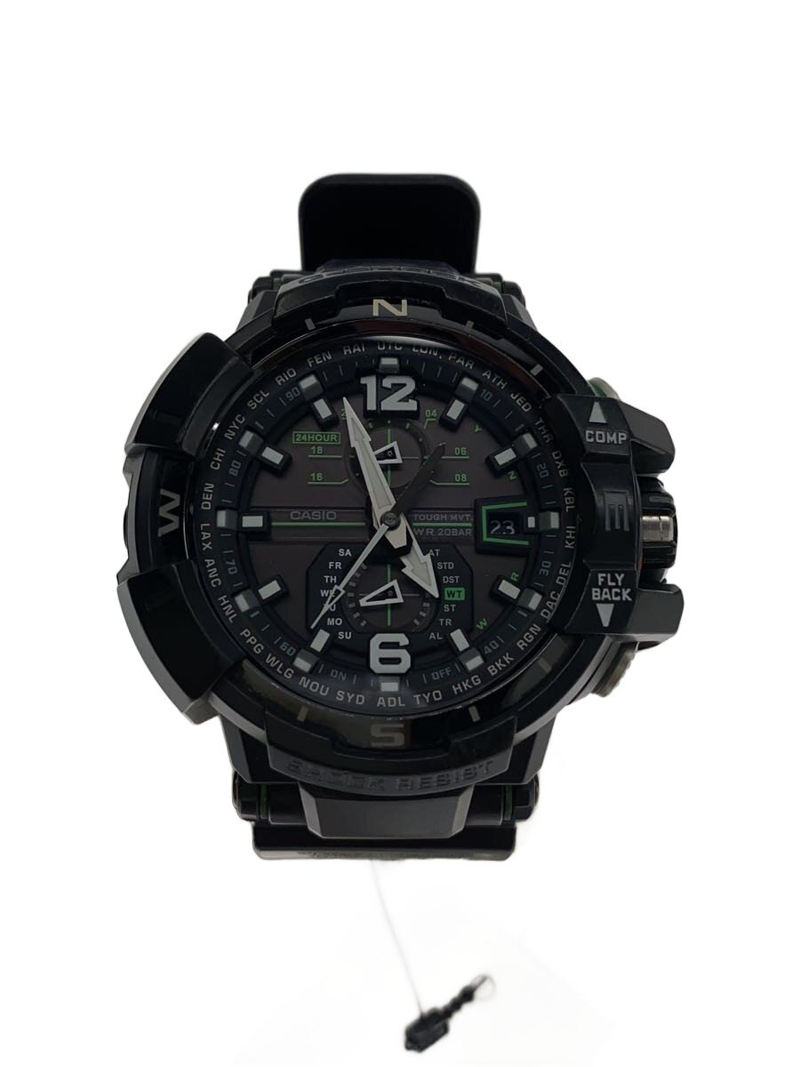 【中古】CASIO◆ソーラー腕時計・G-SHOCK/アナログ/ラバー/BLK/BLK/SS【服飾雑貨他】｜2ｎｄ STREET 店