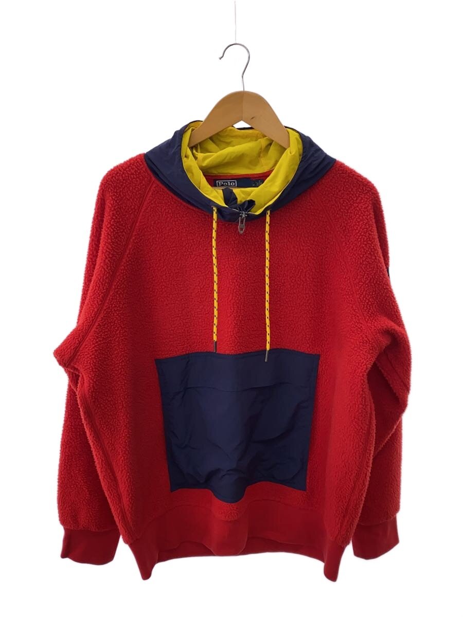 【中古】POLO RALPH LAUREN◆フリースジャケット/M/ポリエステル/RED//【メンズウェア】|2nd STREET 店
