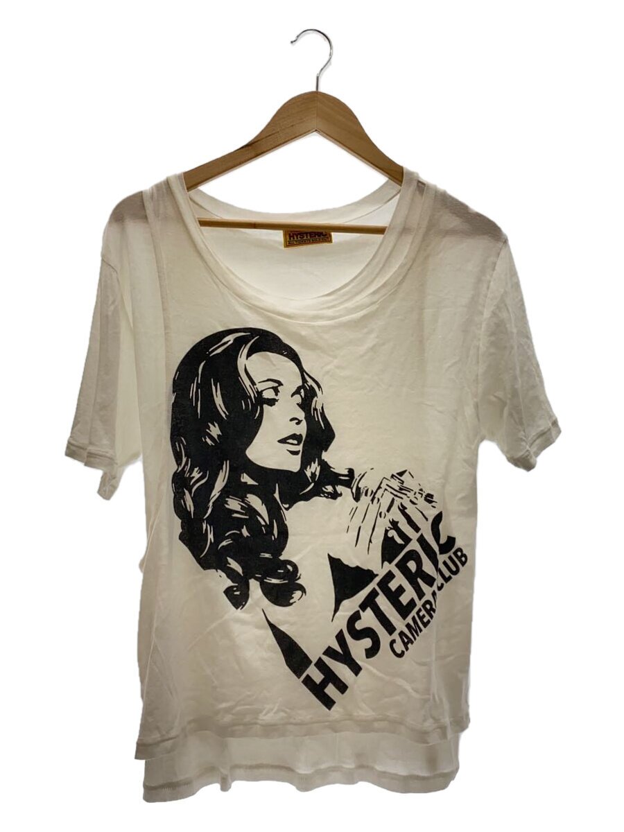 【中古】HYSTERIC GLAMOUR◆半袖カットソー/FREE/綿織物/WHT/01231CT05【レディース御召しもの】
