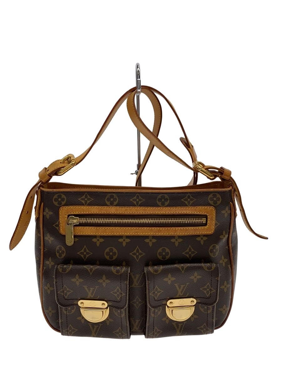 【中古】LOUIS VUITTON◆ハドソンGM_モノグラム・帆布/PVC/BRW【御徒面子】