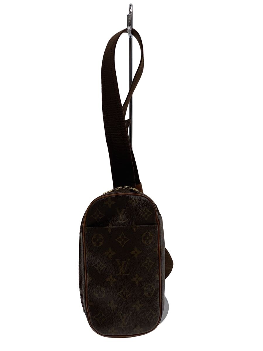 【中古】LOUIS VUITTON◆ポシェット・ガンジュ_モノグラム・帆布/なめし革/BRW/総柄【御徒面子】