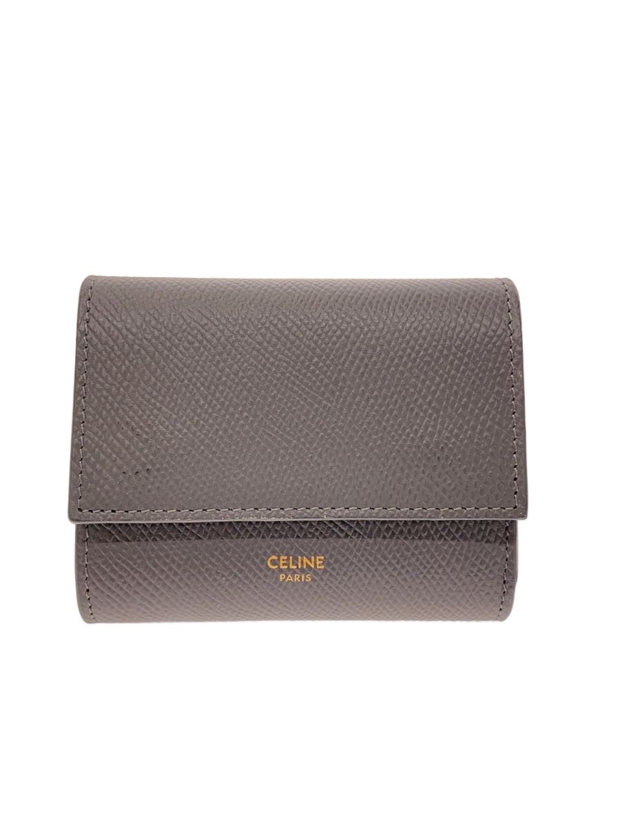 【中古】CELINE◆3つ折り財布/レザー/GRY/無地/レディース/small trifold wallet/グレー【服飾雑貨他】｜2ｎｄ STREET 店
