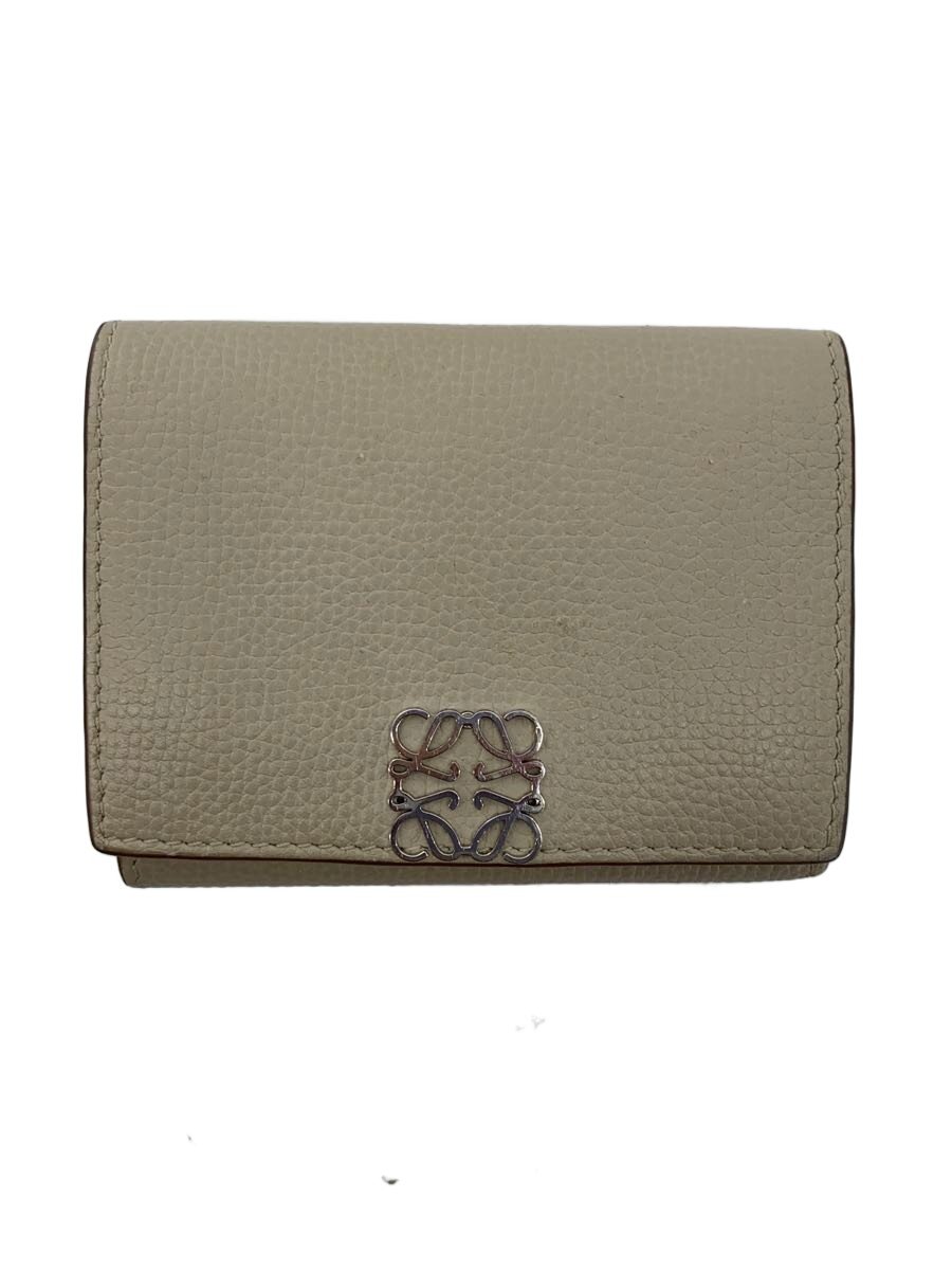 【中古】LOEWE◆アナグラムトライフォールドウォレット/3つ折り金入れ/なめし革/BEG/レディース/0010508430【服飾雑貨他】