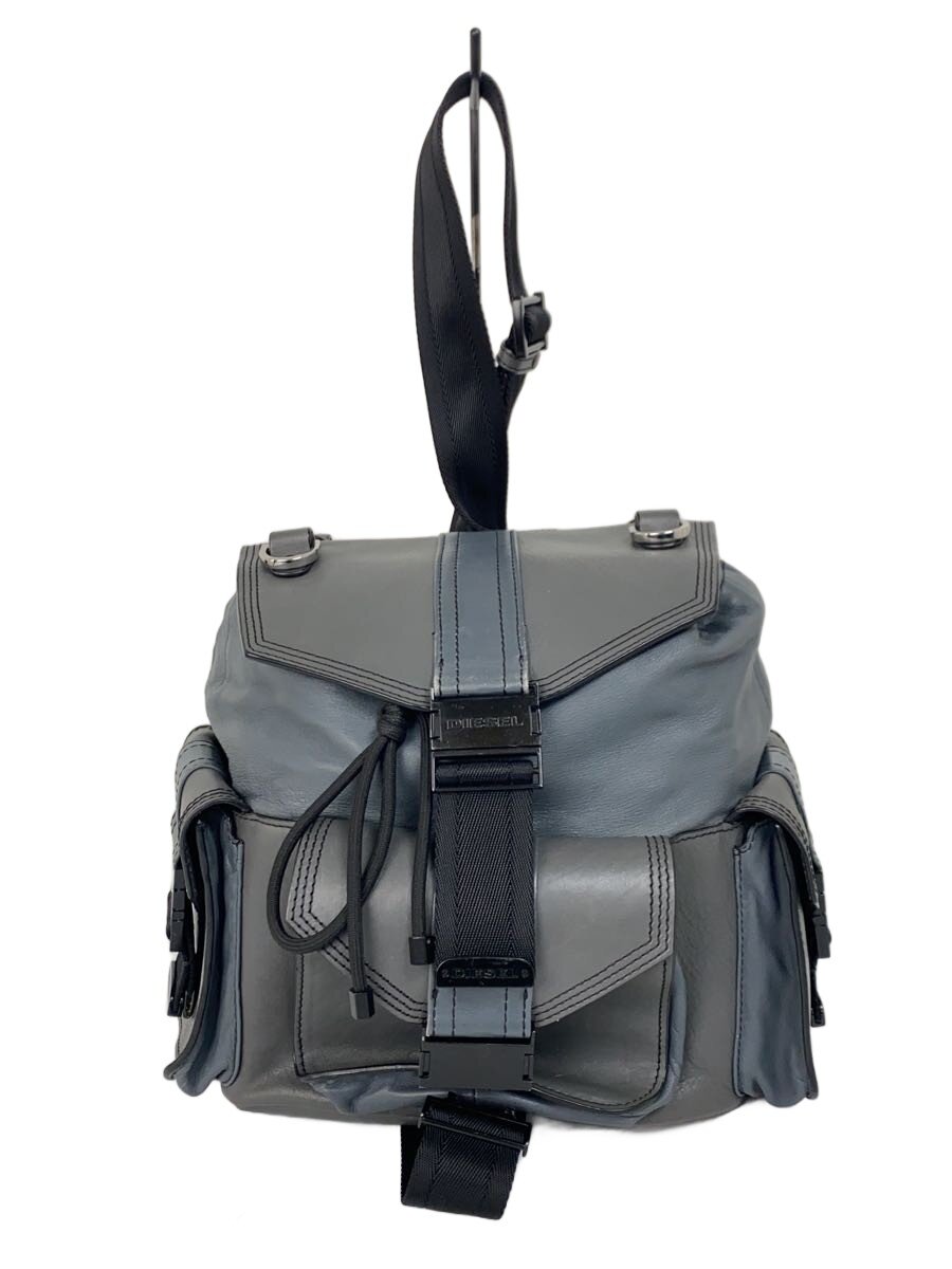 【中古】DIESEL◆為損ない擦り付け木/背嚢/なめし革/薄墨色【御徒面子】