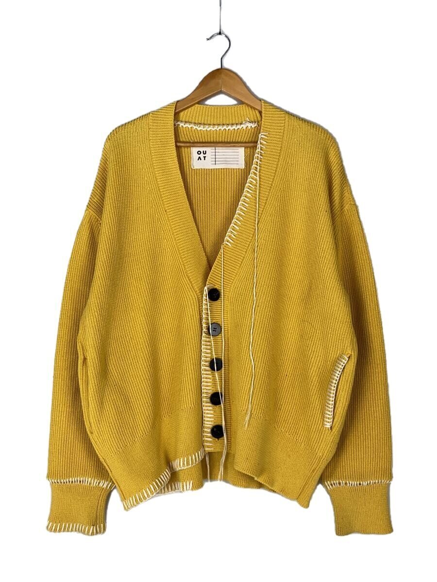 【中古】OUAT◆OFFICE CARDIGAN/ジレー(朦々たる)/2/ポリエステル/黄色【メンズウェア】