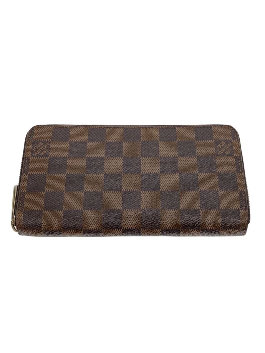 【中古】LOUIS VUITTON◆1)ジッピー・ウォレット_ダミエ・エベヌ/PVC/BRW/モノグラム/メンズ【服飾雑貨他】