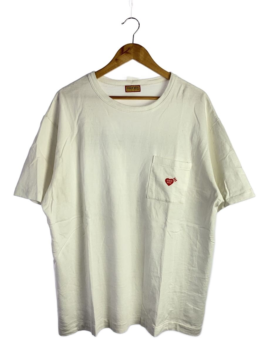 【中古】HUMAN MADE◆HEART POCKET/プルオーバー/XXL/綿織物/WHT//【メンズウェア】