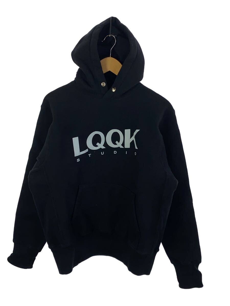 【中古】LQQK STUDIO◆SIGNATURE SNAP HOODIE/パーカー/M/コットン/BLK/プリント//【メンズウェア】|2nd STREET 店