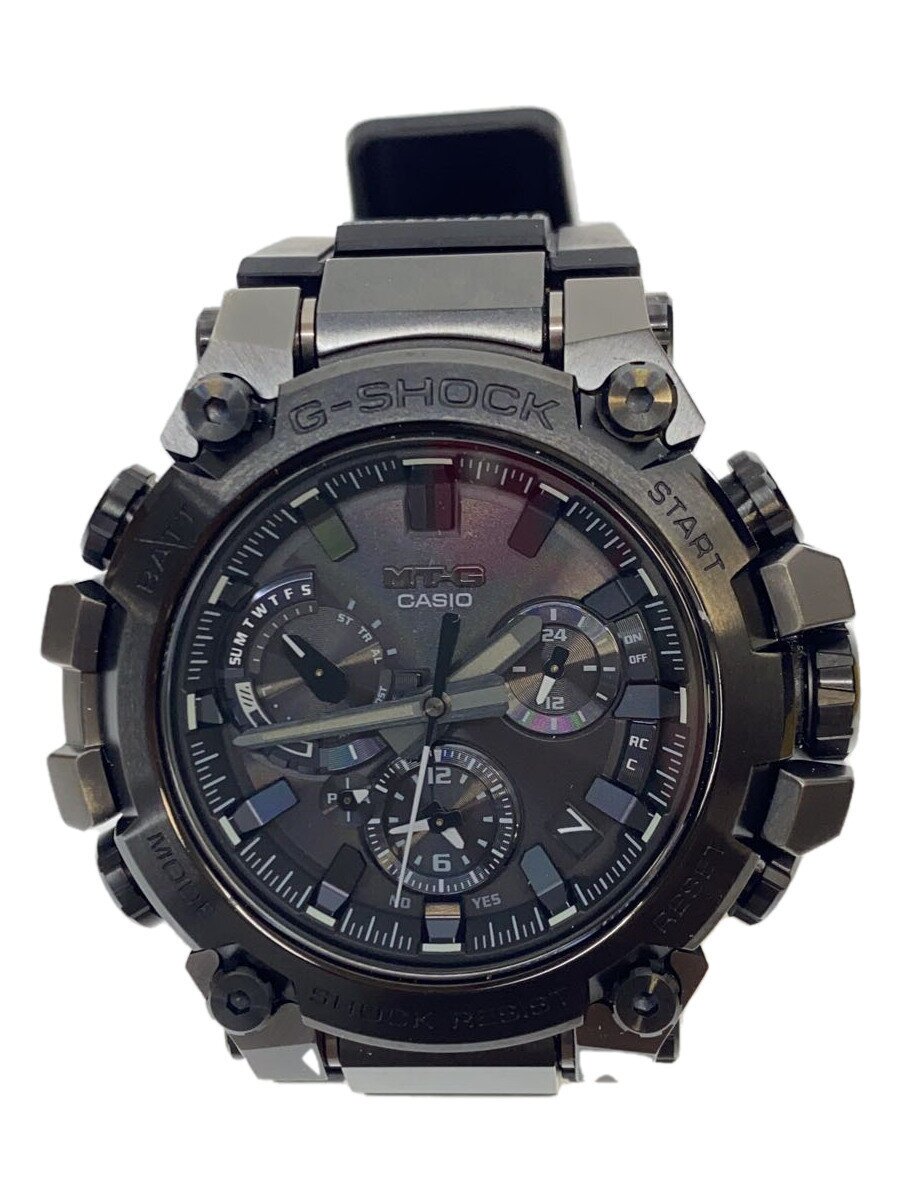 【中古】CASIO◆ソーラーウォッチ_G-SHOCK/アナログ/思われ人/BLK【服飾雑貨他】