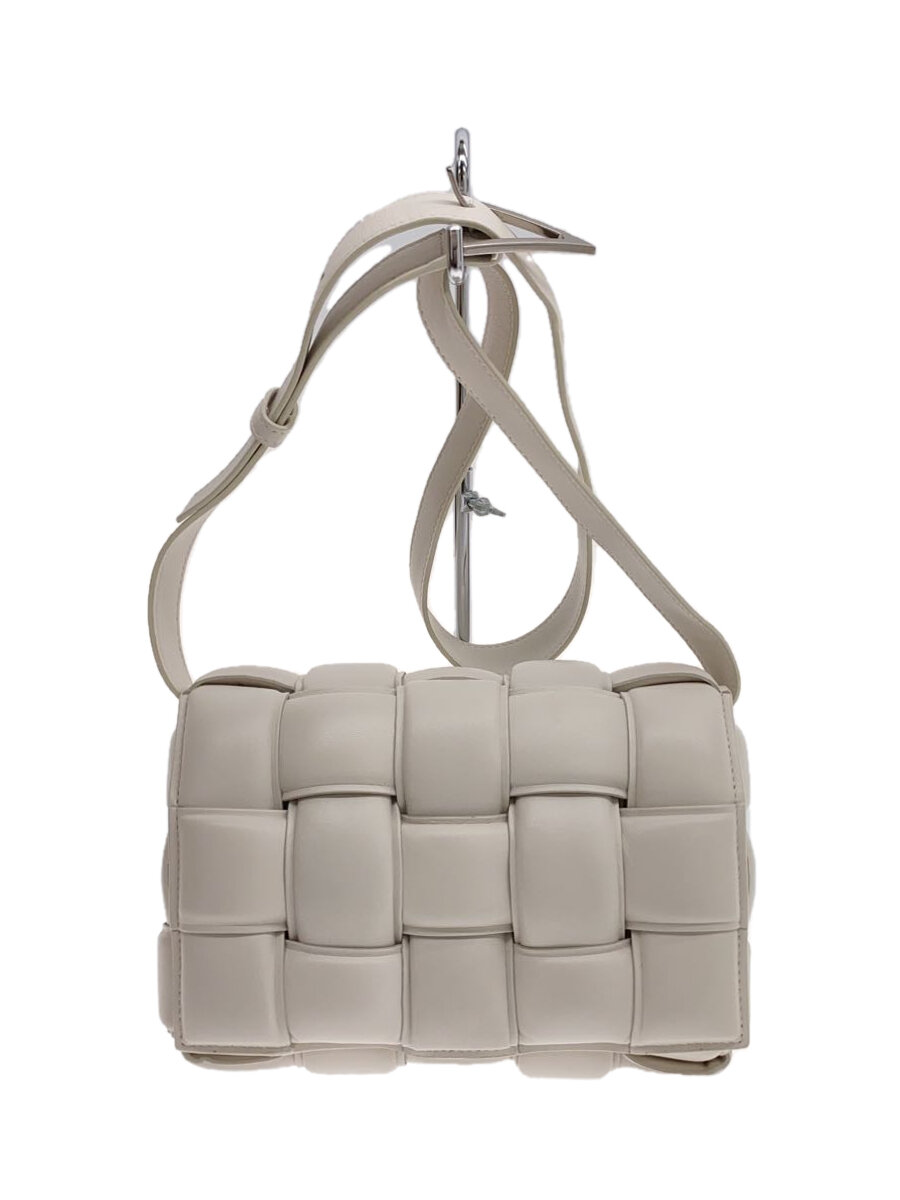 【中古】BOTTEGA VENETA◆ショルダーバッグ/なめし革/WHT/591970【御徒面子】