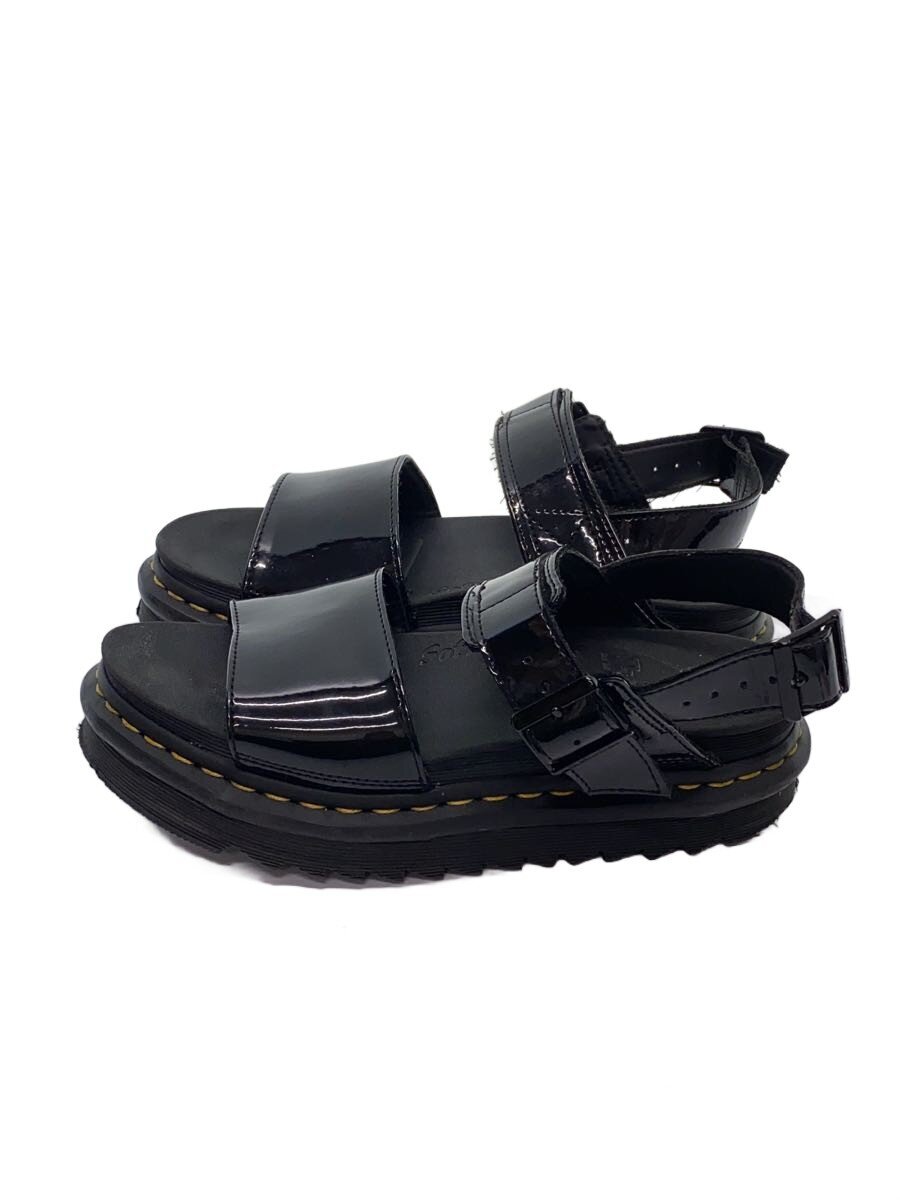 【中古】Dr.Martens◆サンダル/38/BLK/エナメル【シューズ】