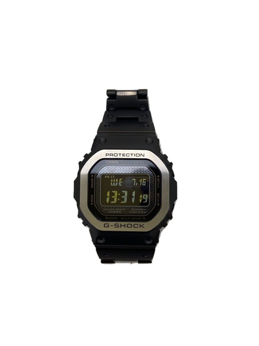 【中古】CASIO◆ソーラーウオッチ_G-SHOCK/デジタル/ステンレス鋼/BLK/BLK/SS【服飾雑貨他】