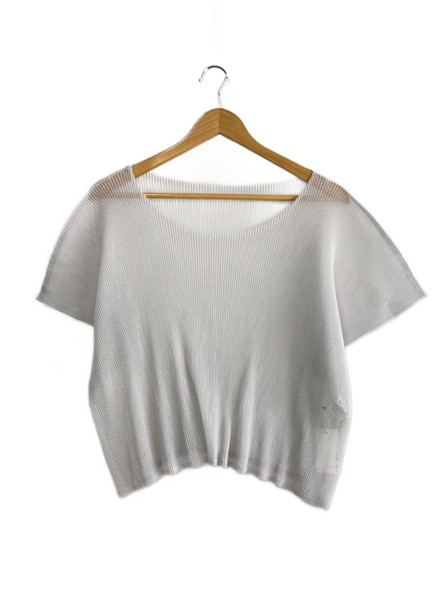 【中古】PLEATS PLEASE ISSEY MIYAKE◆半袖カットソー/3/ポリエステル/GRY/1904101986-01【レディース御召しもの】