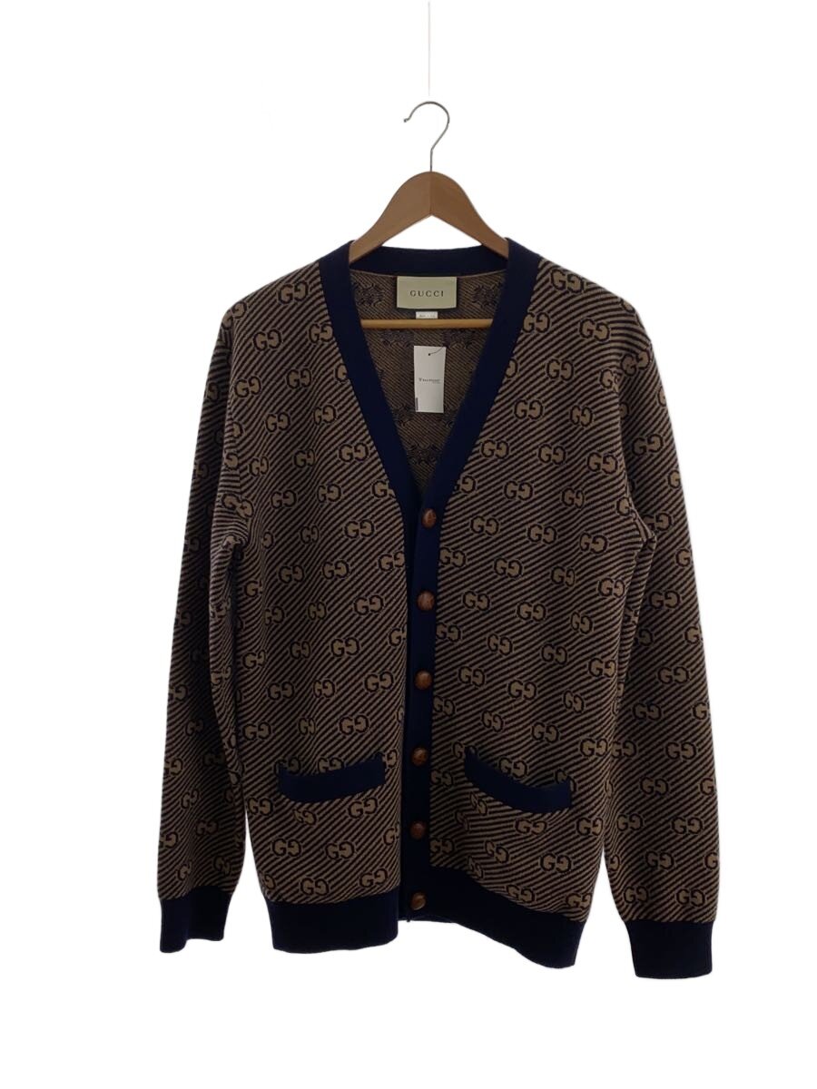 【中古】GUCCI◆GG縞模様/ジレー(薄っぺら)/XS/羊毛/BRW/630412【メンズウェア】