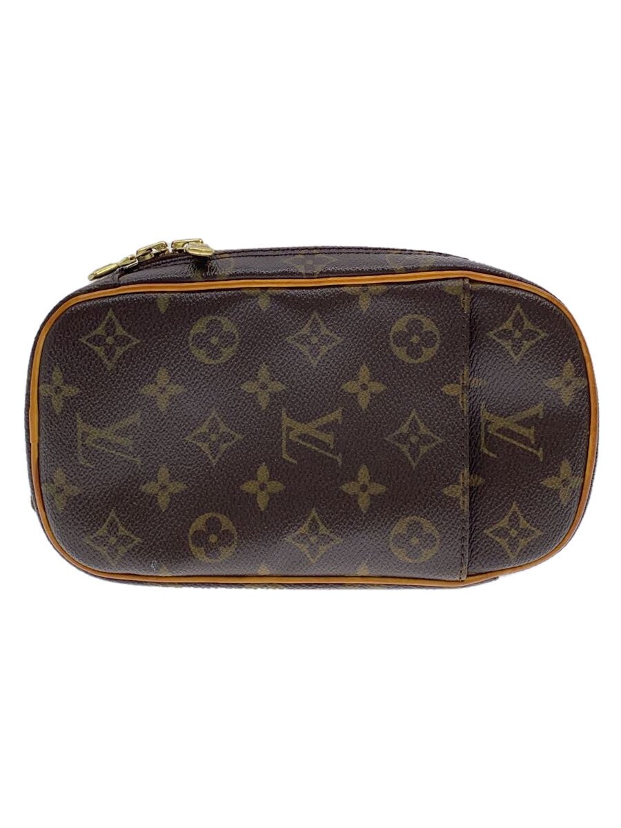 【中古】LOUIS VUITTON◆ポシェット・ガンジュ_モノグラム・帆布_BRW/PVC/BRW【御徒面子】
