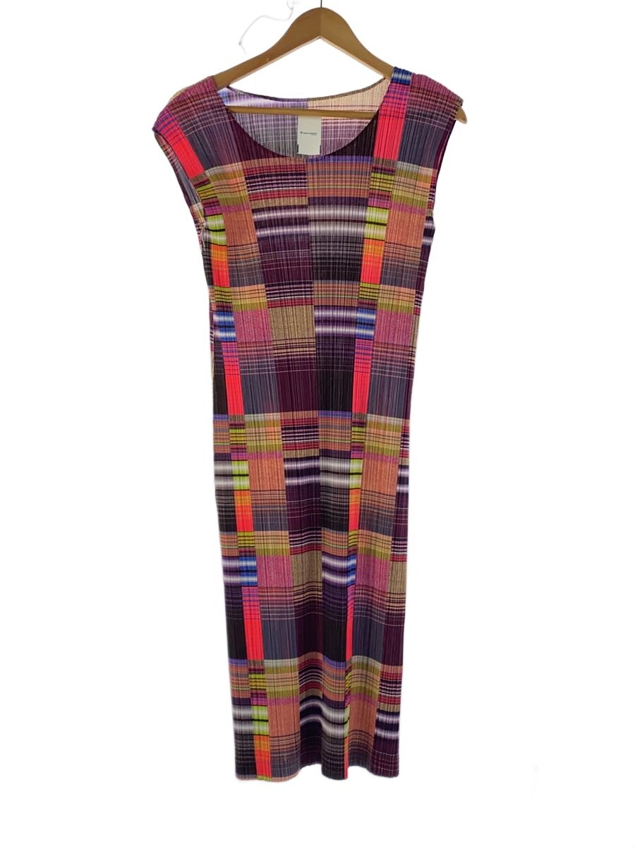 【中古】PLEATS PLEASE ISSEY MIYAKE◆ノースリーブ衣装/5/ポリエステル/マルチ色合い/総柄/PP01-JH313【レディースお召しもの】