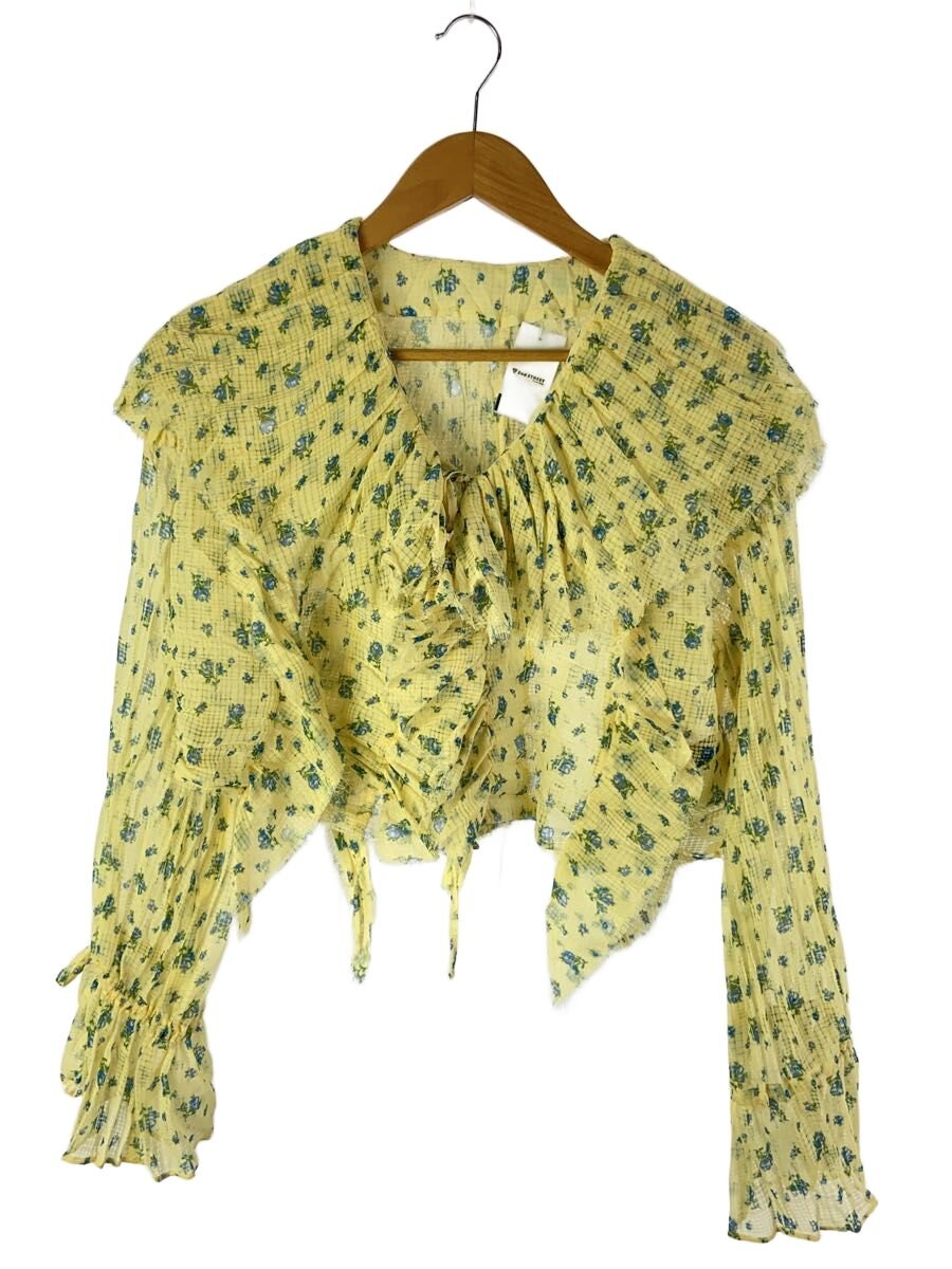 【中古】MAISON SPECIAL◆Ruffle Blouse/長袖トップ/FREE/ポリエステル/YLW/花柄/21251315704【レディース御召しもの】