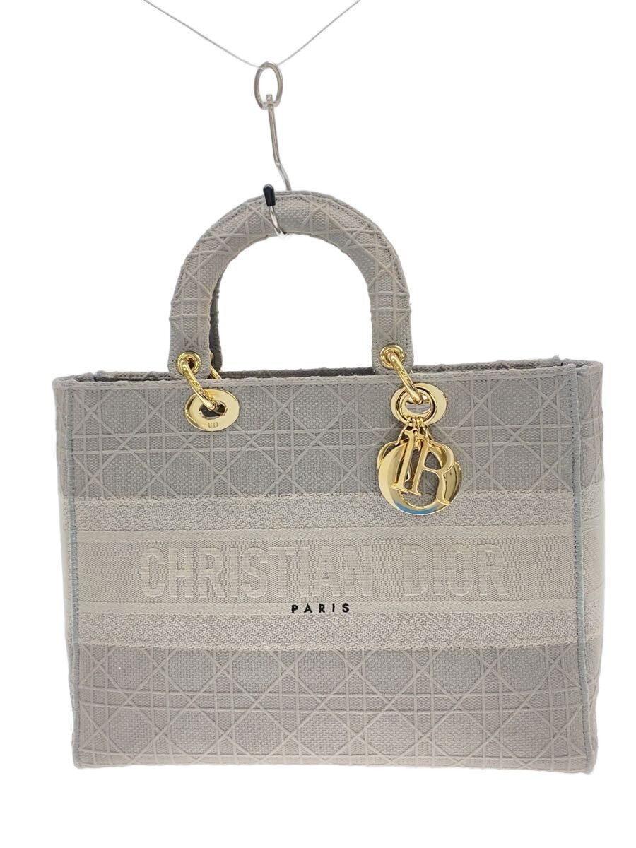 【中古】Christian Dior◆LADY D-LITE/トートバッグ/キャンバス/GRY/総柄※ヤケ考慮/湿り気有//【バッグ】｜2ｎｄ STREET 店
