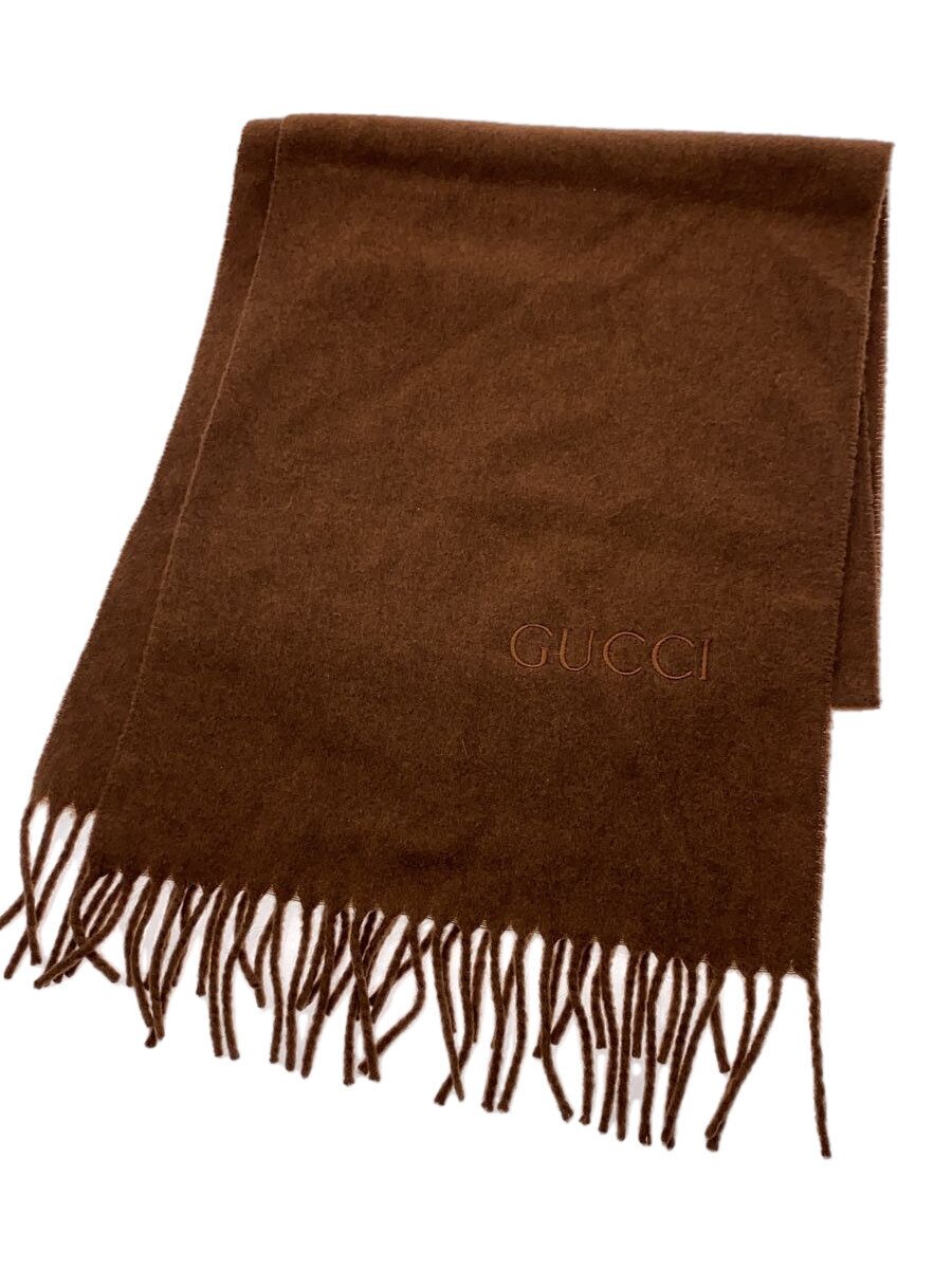 【中古】GUCCI◆えり巻き/カシミヤ/BRW/レディース//【服飾雑貨他】