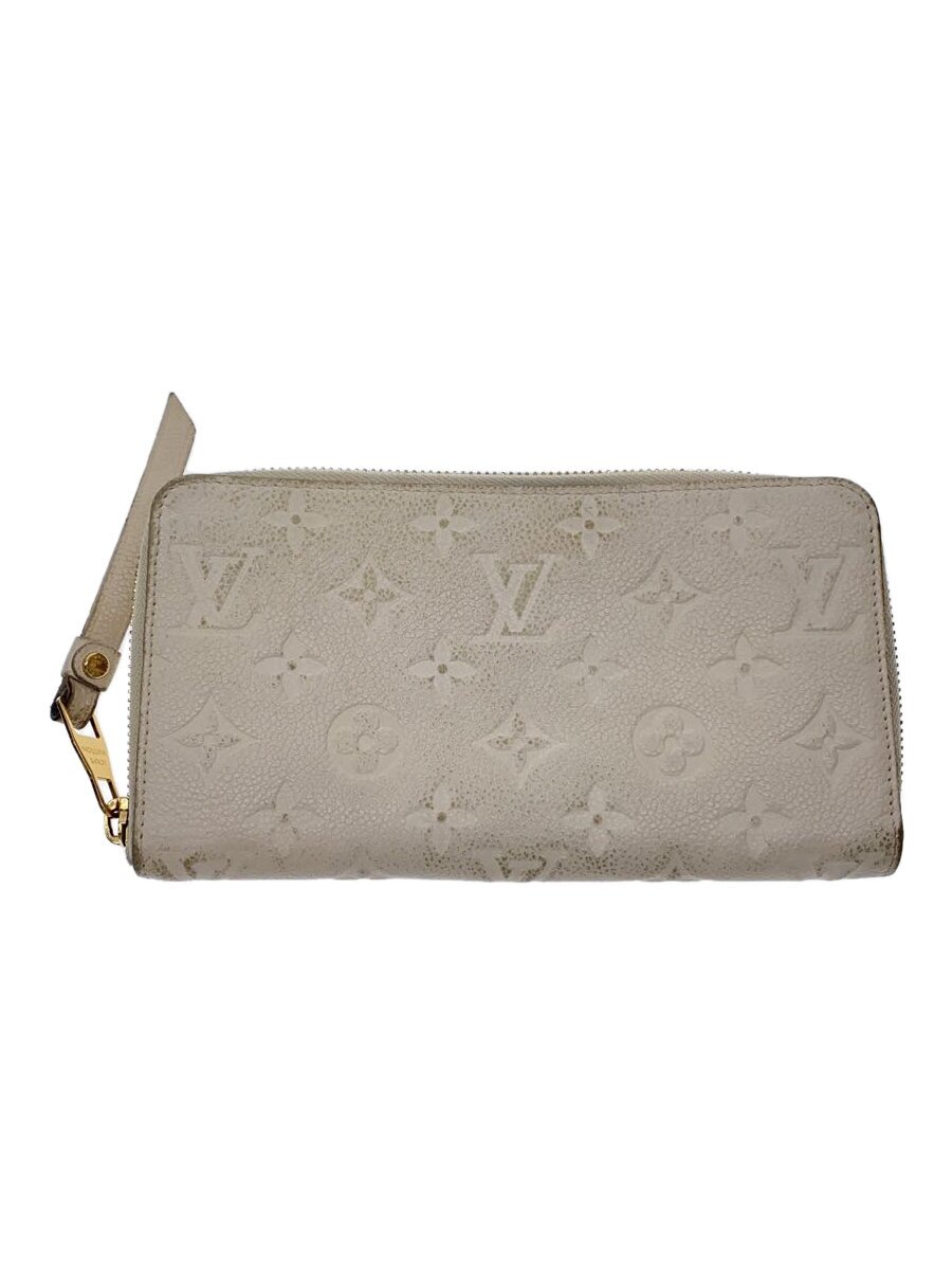 【中古】LOUIS VUITTON◆ポルト・フォイユ・スクレット・ロン_モノグラム・アンプラント/レザー/WHT/メンズ//【服飾雑貨他】