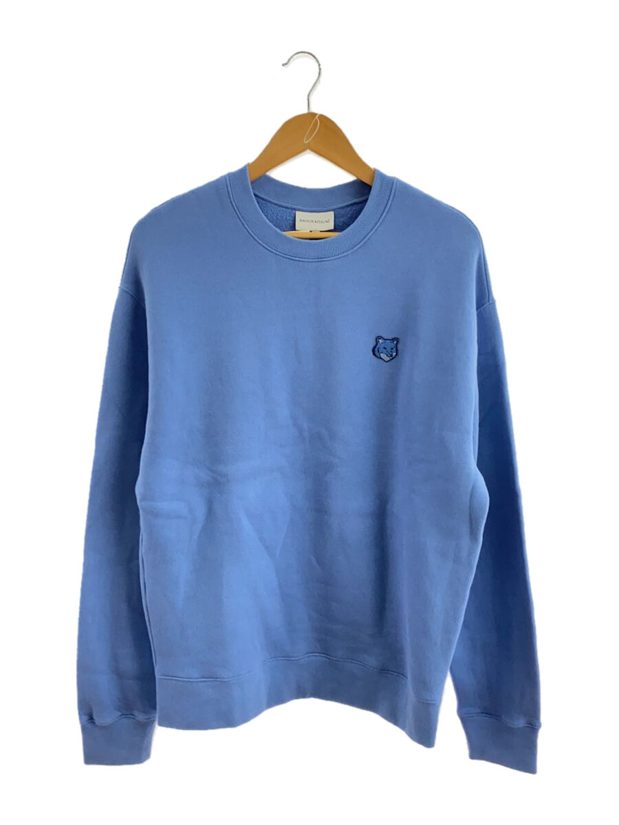 【中古】MAISON KITSUNE◆BOLD FOX HEAD PATCH COMFORT SWEATSHI/M/綿織物/BLU/毛の荒物/MM00316//【メンズウェア】