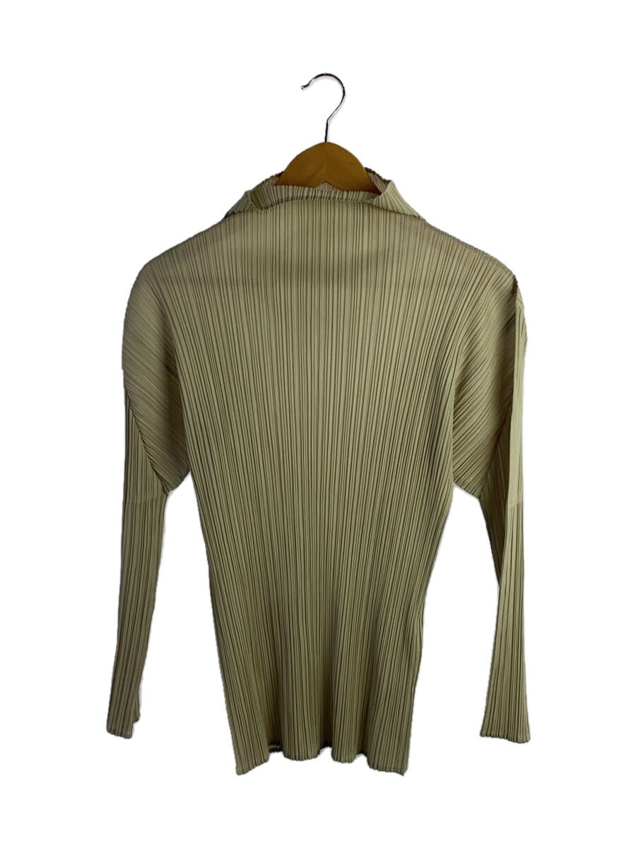【中古】PLEATS PLEASE ISSEY MIYAKE◆長袖カットソー/3/ポリエステル/IVO/無地/PP73-JK604【レディース御召しもの】