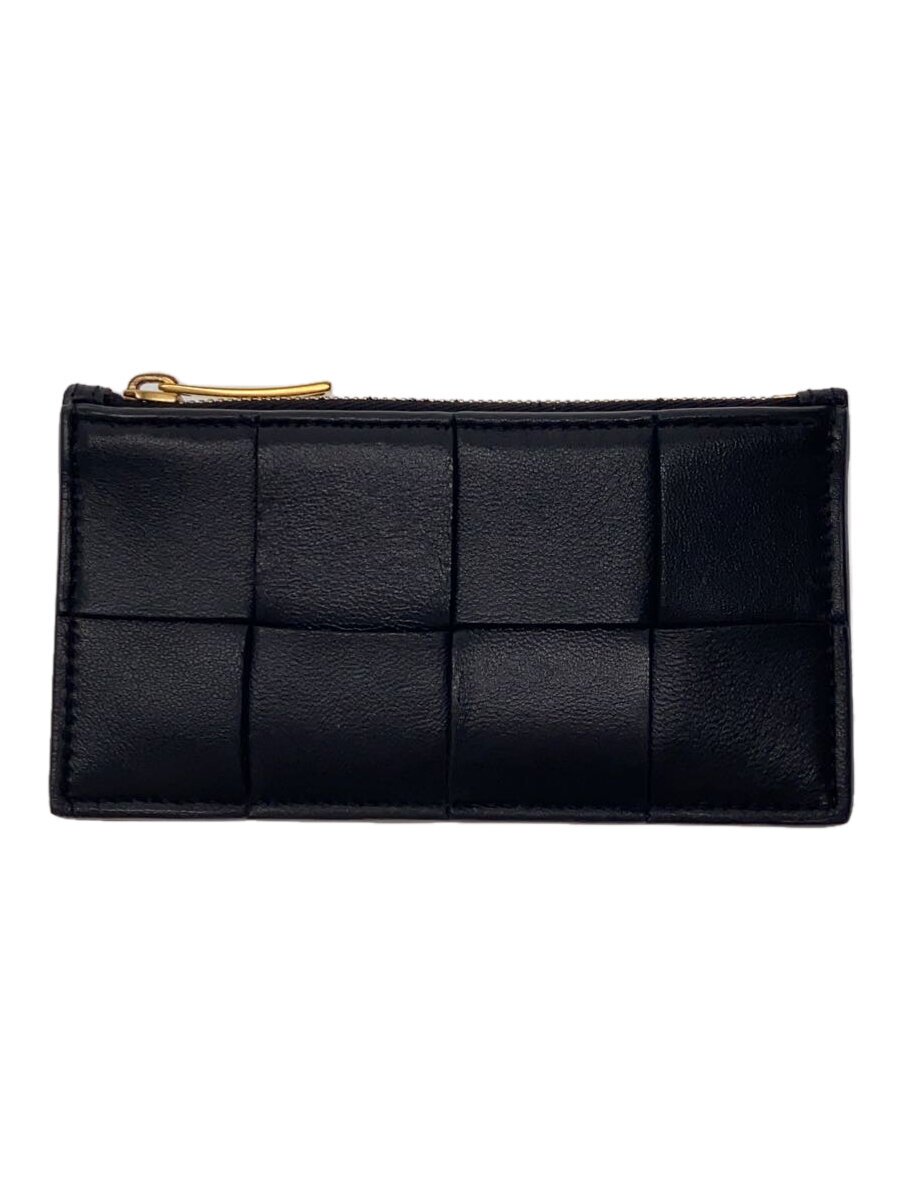 【中古】BOTTEGA VENETA◆歌留多容れもの/なめし革/BLK/メンズ【服飾雑貨他】