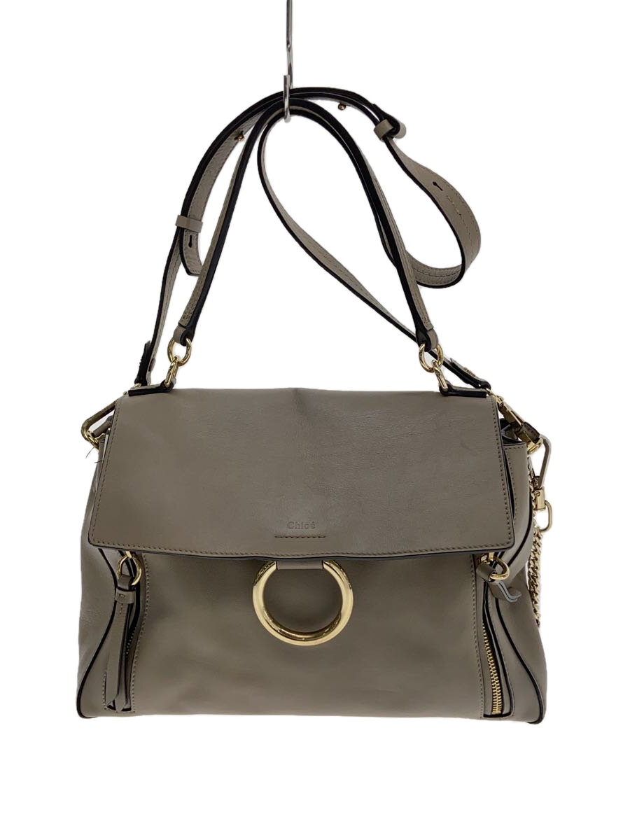 【中古】Chloe◆ショルダーバッグ/なめし革/BEG/無地/内側汚れた状態有【御徒面子】