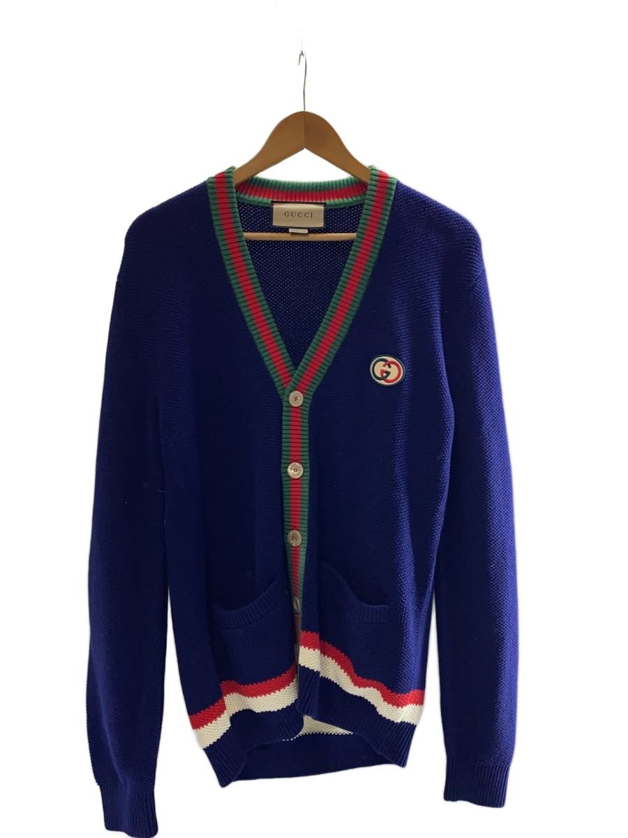 【中古】GUCCI◆インターロッキングG ロゴタイプ刺しゅう ウェッブ シェリー酒伝達ルート ジレー/S/BLU/752251【メンズウェア】