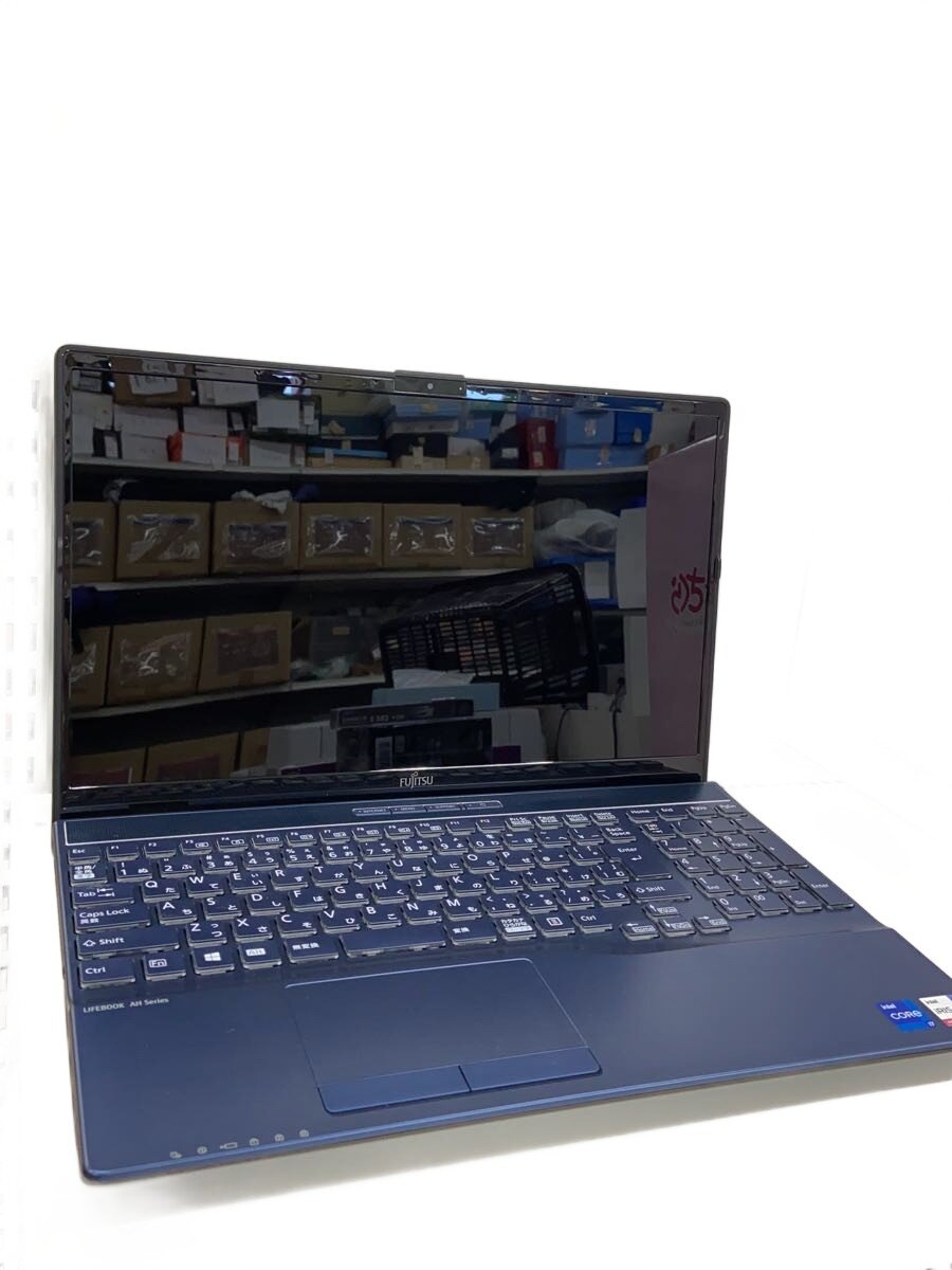 【中古】FUJITSU◆ノートパソコン FMV LIFEBOOK AH77/E3 FMVA77E3L [メタリックブルー]/8GB/SSD1//【パソコン】｜2ｎｄ STREET 店